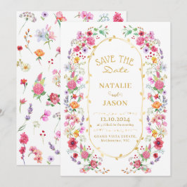 Elegante Weide Met Wilde Bloemen Lente Tuin Bruilo Save The Date