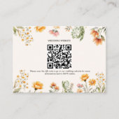 Elegante Weide Wildbloem Bruiloft Qr Code Bruiloft Informatiekaartje (Voorkant)