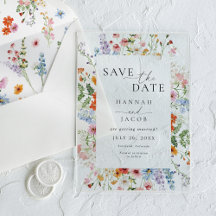 Elegante Weide Wildbloem Bruiloft Save the Date