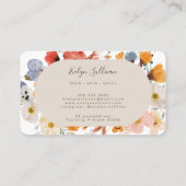 Elegante weidebloemen visitekaartje (Achterkant)