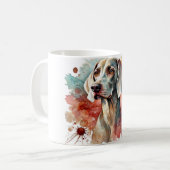 Elegante Weimaraner Waterverf Art Mok (Voorkant links)