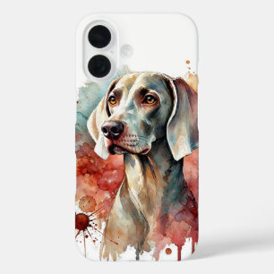 Elegante Weimaraner Waterverf iPhone 16 Hoesje