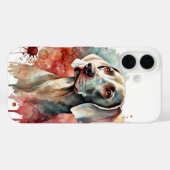 Elegante Weimaraner Waterverf Case-Mate iPhone Case (Achterkant (horizontaal))