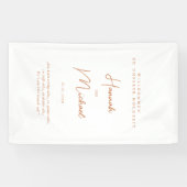 Elegante, weiße, "Willkommen zu unserer Hochzeit" Spandoek (Horizontaal)