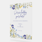 Elegante Welkom Boho wilde bloemen bruiloft Acryl Bord (Hoek)