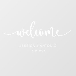 Elegante Welkom Bruiloft Cling Decal Sign -