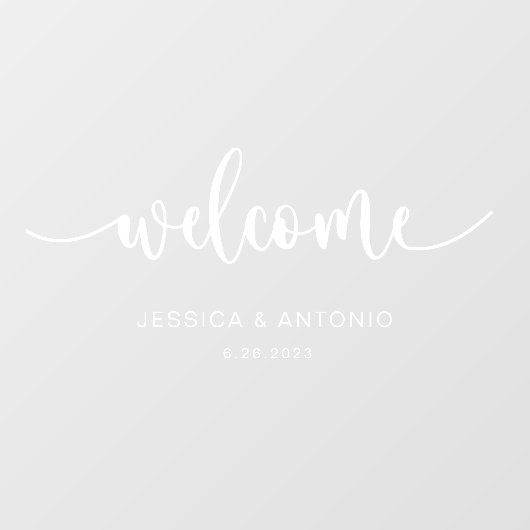 Elegante Welkom Bruiloft Cling Decal Sign - (Vel)