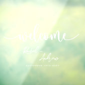 Elegante Welkom Bruiloft Cling Decal Sign - (Vel 3)