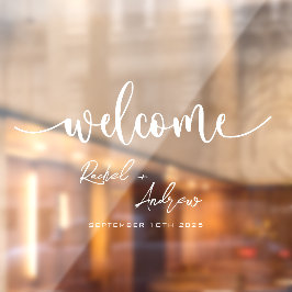 Elegante Welkom Bruiloft Cling Decal Sign -