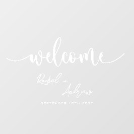 Elegante Welkom Bruiloft Cling Decal Sign -