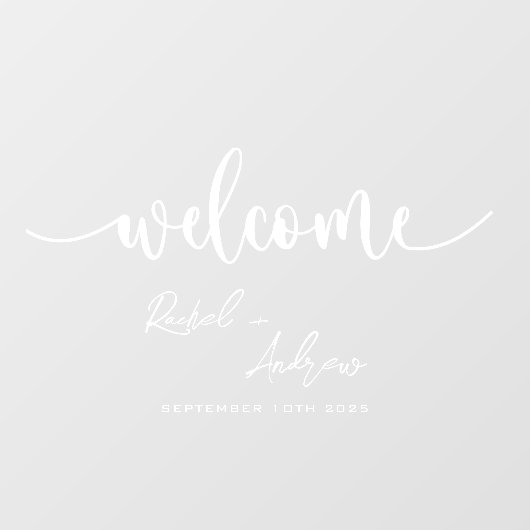 Elegante Welkom Bruiloft Cling Decal Sign - (Vel)