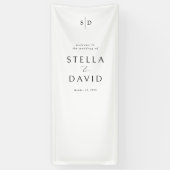 Elegante Welkom bruiloft Monogram Decor Banner (Verticaal)