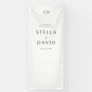 Elegante Welkom bruiloft Monogram Decor Banner