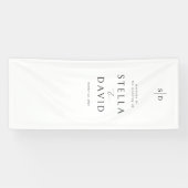 Elegante Welkom bruiloft Monogram Decor Banner (Horizontaal)