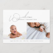 Elegante Welkom Foto Collage baby Geboorte Aankondiging (Voorkant)