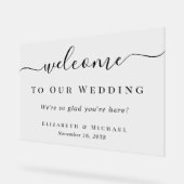 Elegante Welkom Op Onze Bruiloft Acryl Bord (Hoek)