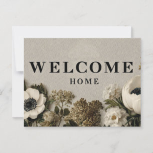 Elegante "Welkom thuis" Groet met botanische kunst Briefkaart