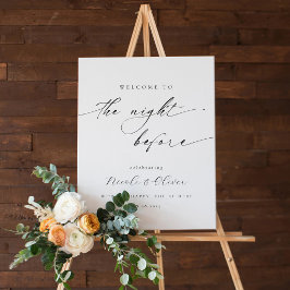 Elegante welkomstbord voor de repetitiediner de av poster