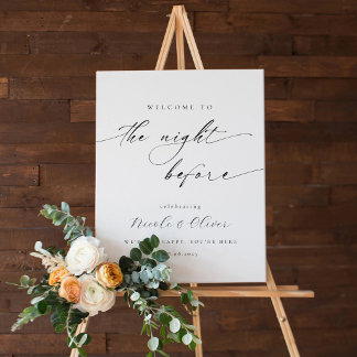 Elegante welkomstbord voor de repetitiediner de av poster