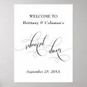 Elegante welkomstkaart voor het oefendiner poster (Voorkant)