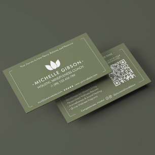 Elegante Wellness Coach Sage Lotus Persoonlijke Tr Visitekaartje