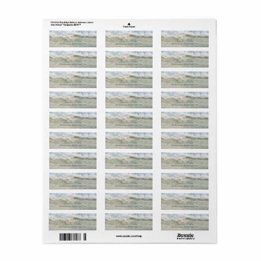 Elegante Wellness Waves Hand Script Retouradres Etiket (Full Sheet)