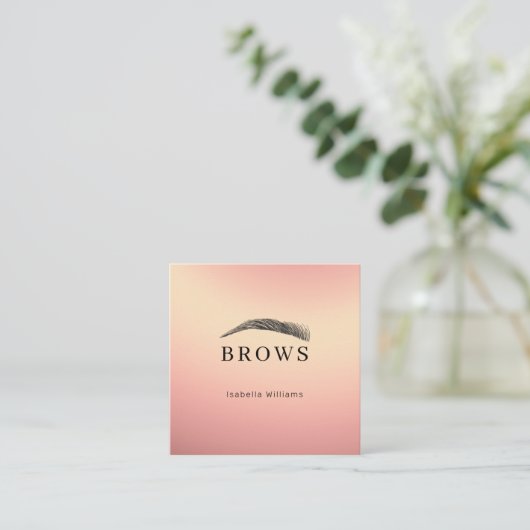 Elegante wenkbrauwen vierkante visitekaartje (Staand voorkant)