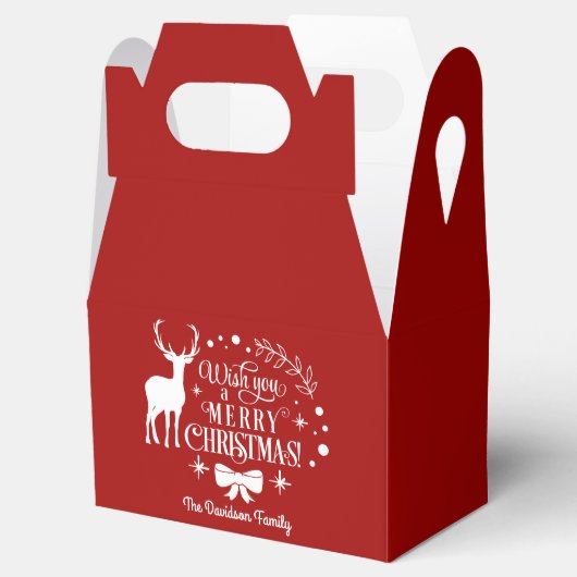 Elegante Wens Je een Prettig Kerstfeest Monogram Bedankdoosjes (Geopend)