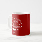 Elegante Wens je een Prettig Kerstfeest Monogram Koffiemok (Voorkant links)