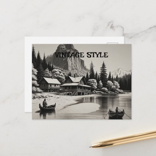 Elegante wenskaart voor elke gelegenheid briefkaart (Voorkant / Achterkant in situ)