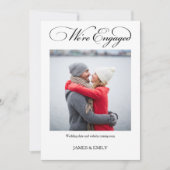 Elegante We're Engaged Script Foto Verlovingsaanko Aankondiging (Voorkant)