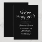 Elegante We're Engaged Verlovingsfeest Uitnodiging (Voorkant / Achterkant)