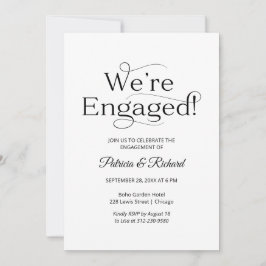 Elegante We're Engaged Verlovingsfeest Uitnodiging