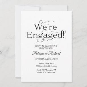 Elegante We're Engaged Verlovingsfeest Uitnodiging