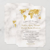 Elegante Wereldkaart Huwelijk in de Tropen Kaart (Voorkant / Achterkant)