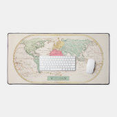 Elegante  wereldkaart met naam bureaumat (Keyboard & Muis)
