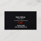 Elegante wereldkaart reisagent zwart visitekaartje (Achterkant)