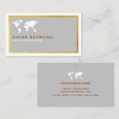 elegante wereldkaart visitekaartje (Voorkant / Achterkant)