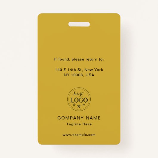 Elegante werknemer ID in zwart en metallic goud Badge (Achterkant)