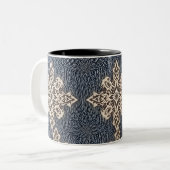 Elegante werpkussens met complexe patronen tweekleurige koffiemok (Voorkant links)