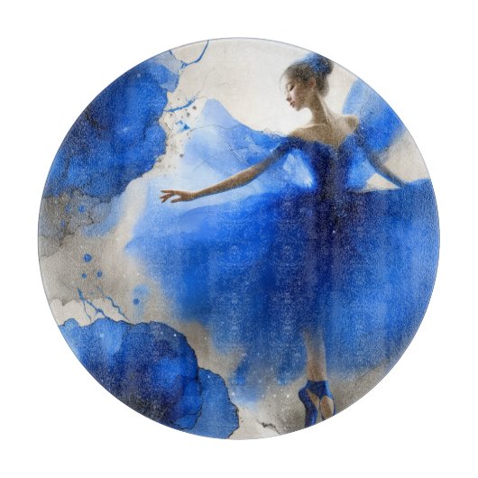 Elegante Wervelballet in indigoblauw Snijplank (Voorkant)