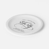 Elegante wervelende kalligrafie 40e verjaardagsfee papieren bordje (Gekanteld)