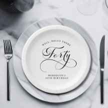Elegante wervelende kalligrafie 40e verjaardagsfee