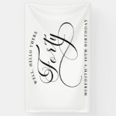 Elegante wervelende kalligrafie 40e verjaardagsfee spandoek (Verticaal)