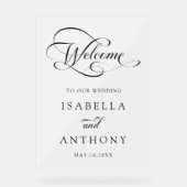 Elegante wervelende kalligrafie bruiloft welkom Fr Acryl Bord (Voorkant)