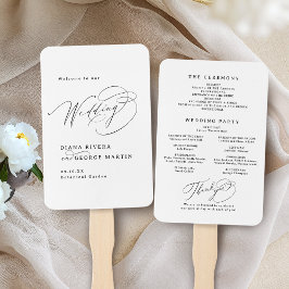 Elegante Wervelende Script Simpele Trouwprogramma' Handwaaier