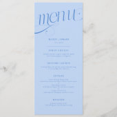 Elegante Werveling Ijsblauw Trouwmenu Menu (Voorkant)