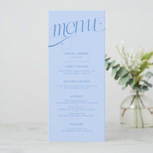 Elegante Werveling Ijsblauw Trouwmenu Menu