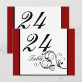 Elegante werveling in Rich Red Table nummer Briefk Briefkaart (Voorkant / Achterkant)