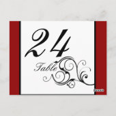 Elegante werveling in Rich Red Table nummer Briefk Briefkaart (Achterkant)